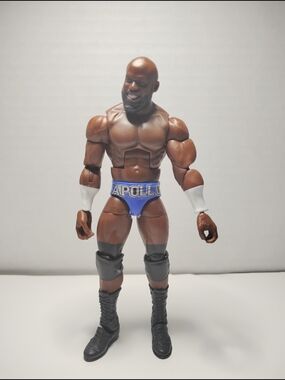 WWE Wrestler Action Figure with Blue Trunks and Black Boots